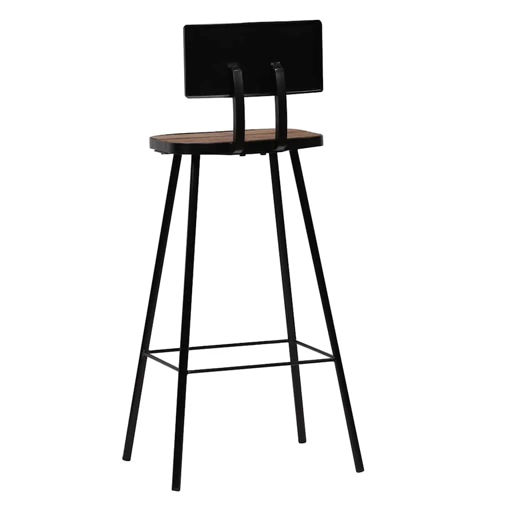 Bar Stools Solid Reclaimed Wood Industrial Brown 4 Piece