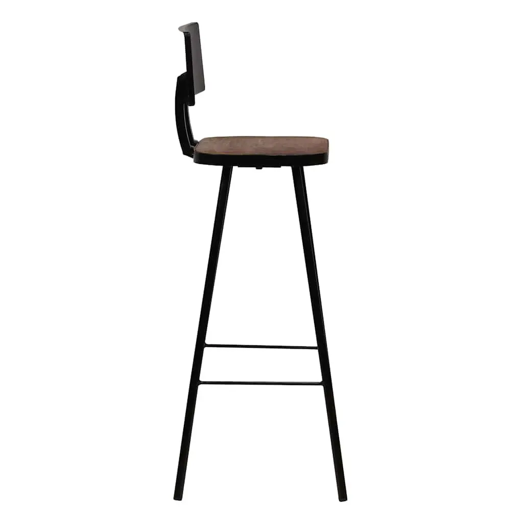 Bar Stools Solid Reclaimed Wood Industrial Brown 4 Piece