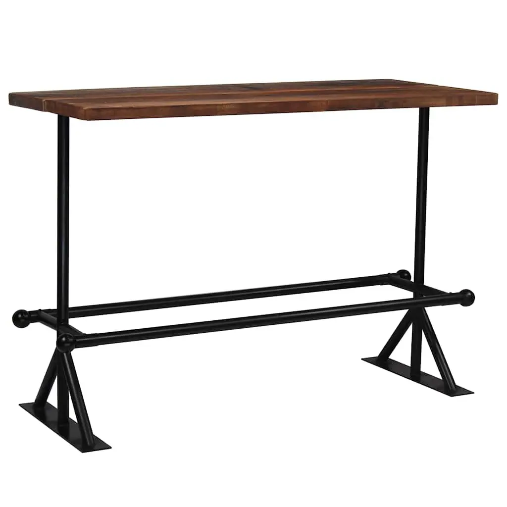 7-Piece Industrial Retro Bar Set with Reclaimed Wood