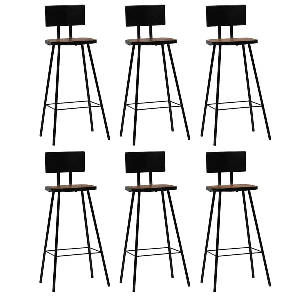 7-Piece Industrial Retro Bar Set with Reclaimed Wood