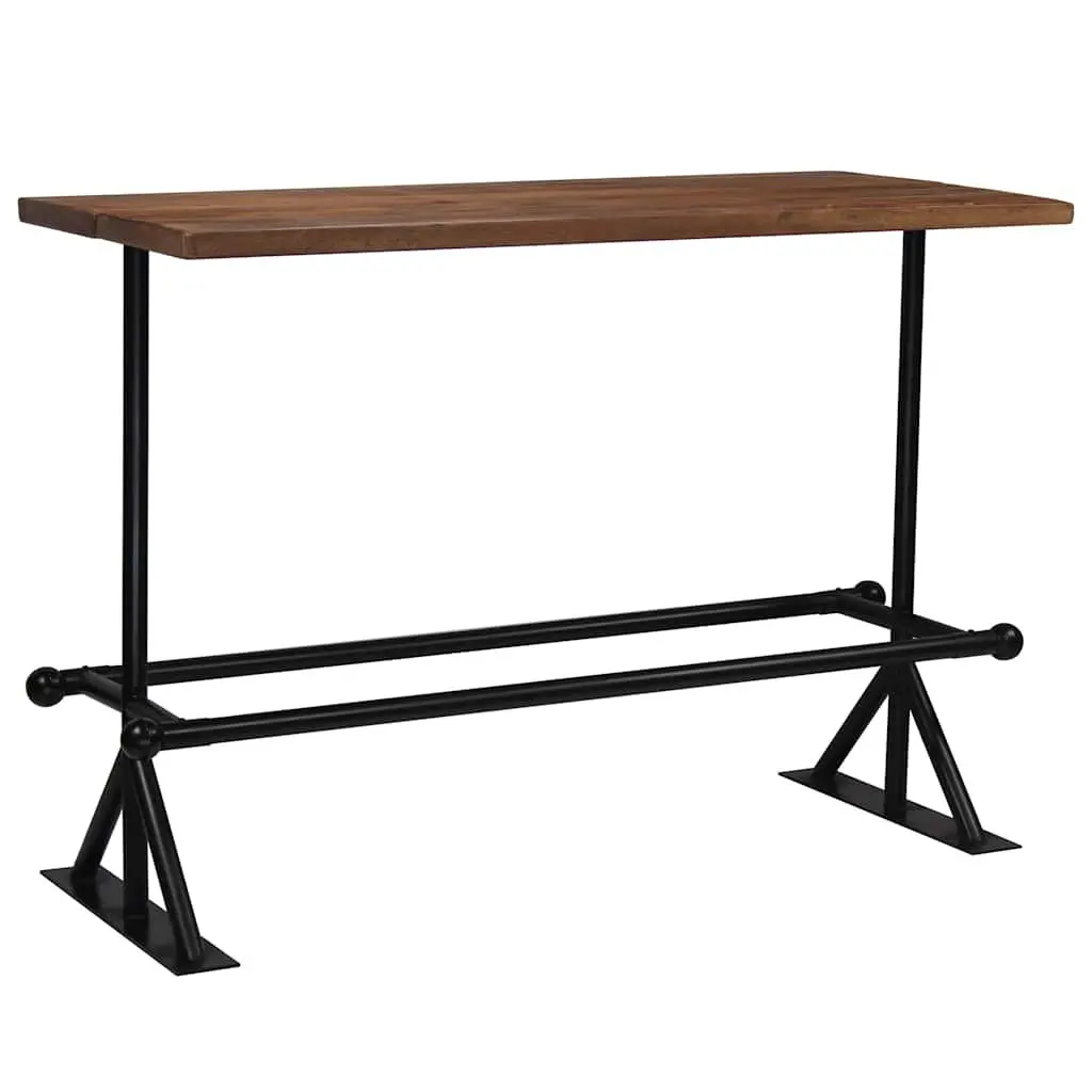 7-Piece Industrial Retro Bar Set with Reclaimed Wood