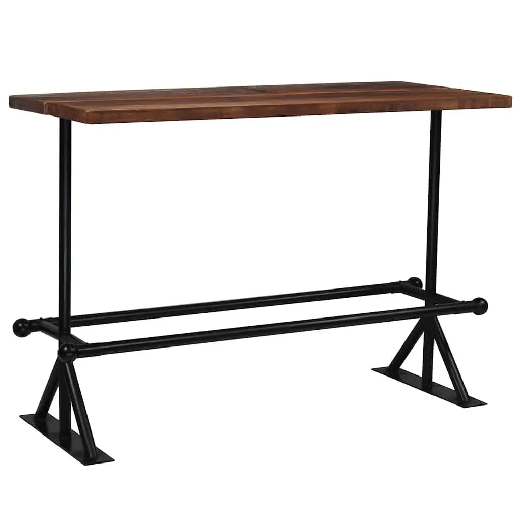 7-Piece Industrial Retro Bar Set with Reclaimed Wood