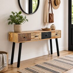 Vintage Console Table 120x30x76cm Solid Reclaimed Teak