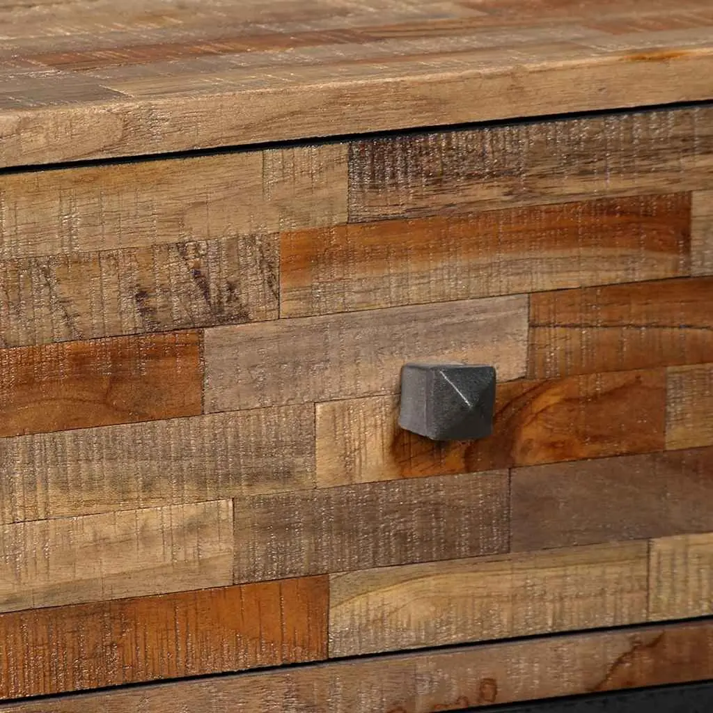 Solid Reclaimed Teak 6-Drawer Side Cabinet in Brown