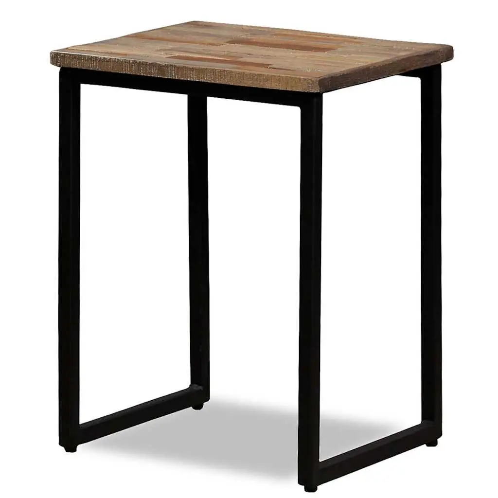 Nesting Coffee Table Set with Reclaimed Teak and Steel Legs