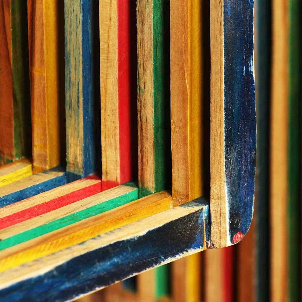 3-Piece Reclaimed Teak Wall Shelf Set in Multicolour