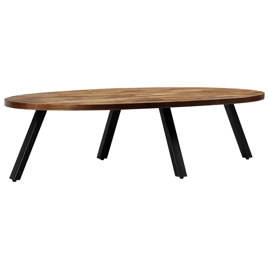 Oval Coffee Table Reclaimed Teak Solid Wood 120x60x30cm Brown