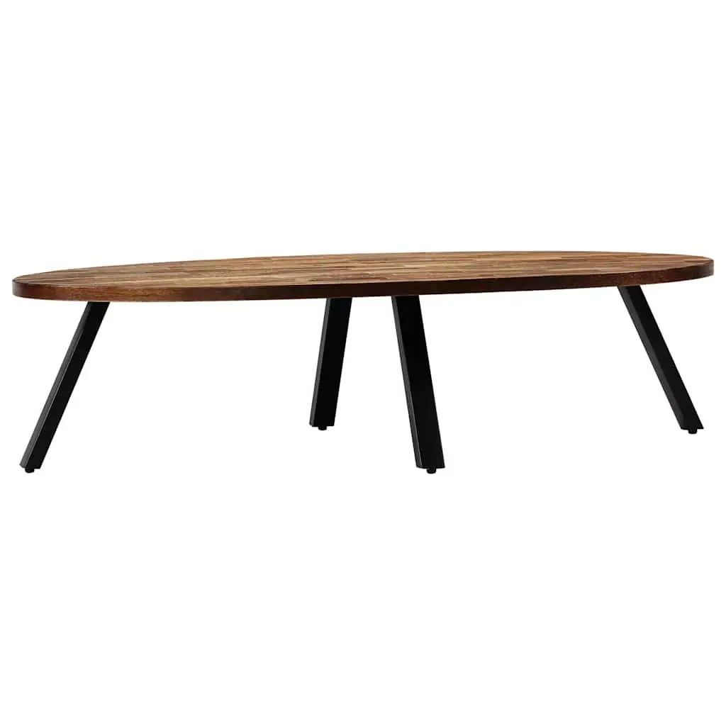Oval Coffee Table Reclaimed Teak Solid Wood 120x60x30cm Brown