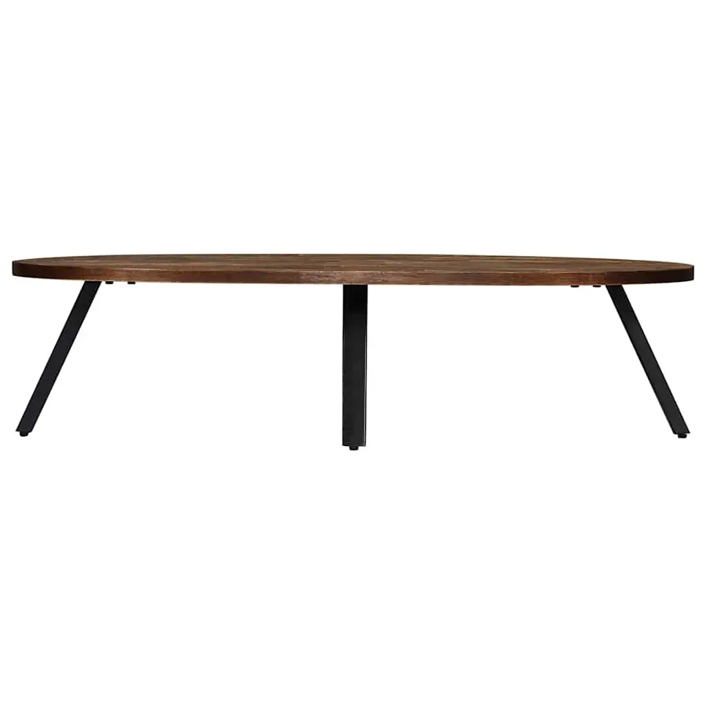 Oval Coffee Table Reclaimed Teak Solid Wood 120x60x30cm Brown