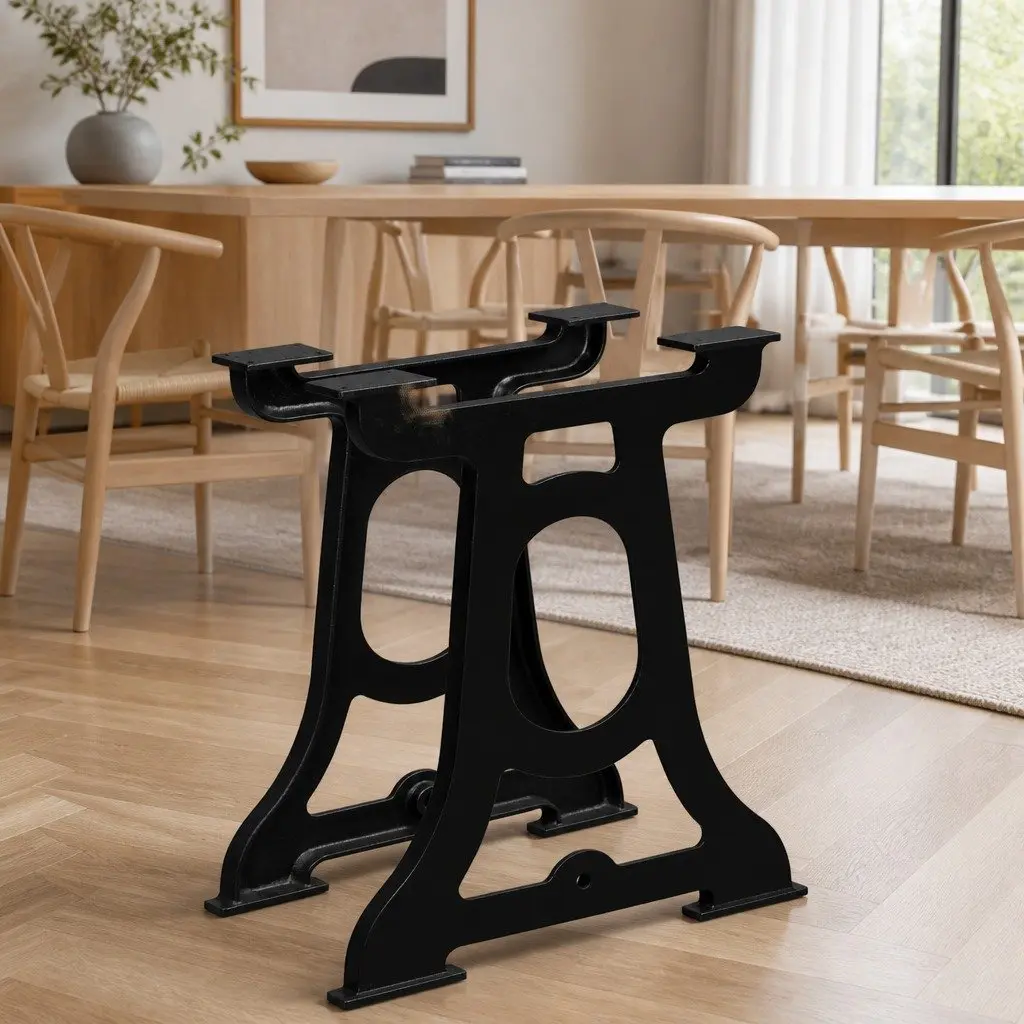 Industrial Black Y-Frame Table Legs for Dining Tables