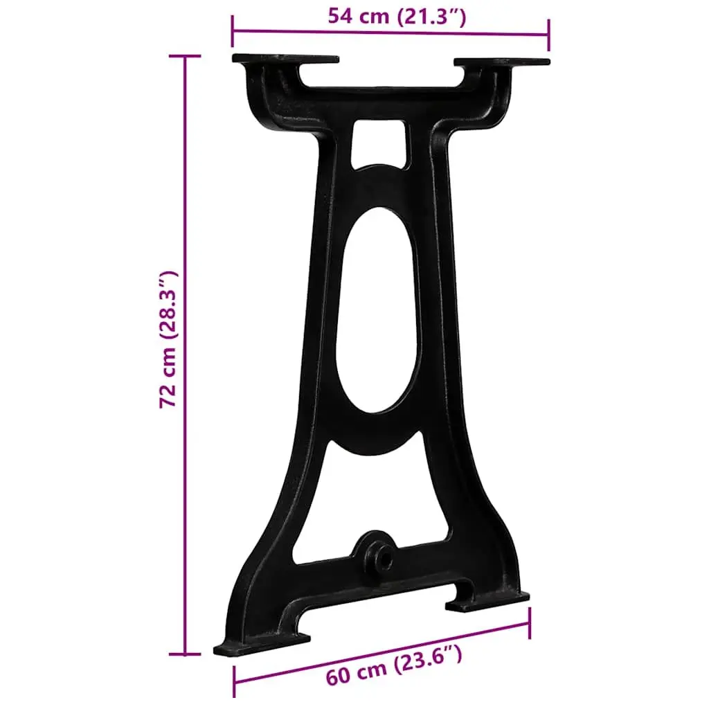 Industrial Black Y-Frame Table Legs for Dining Tables