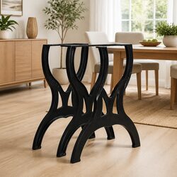 Durable Cast Iron X-Frame Table Legs for Industrial Style
