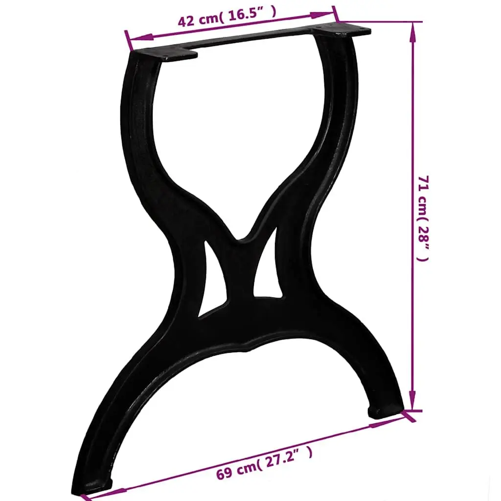Cast Iron X-Frame Table Legs for Industrial Style