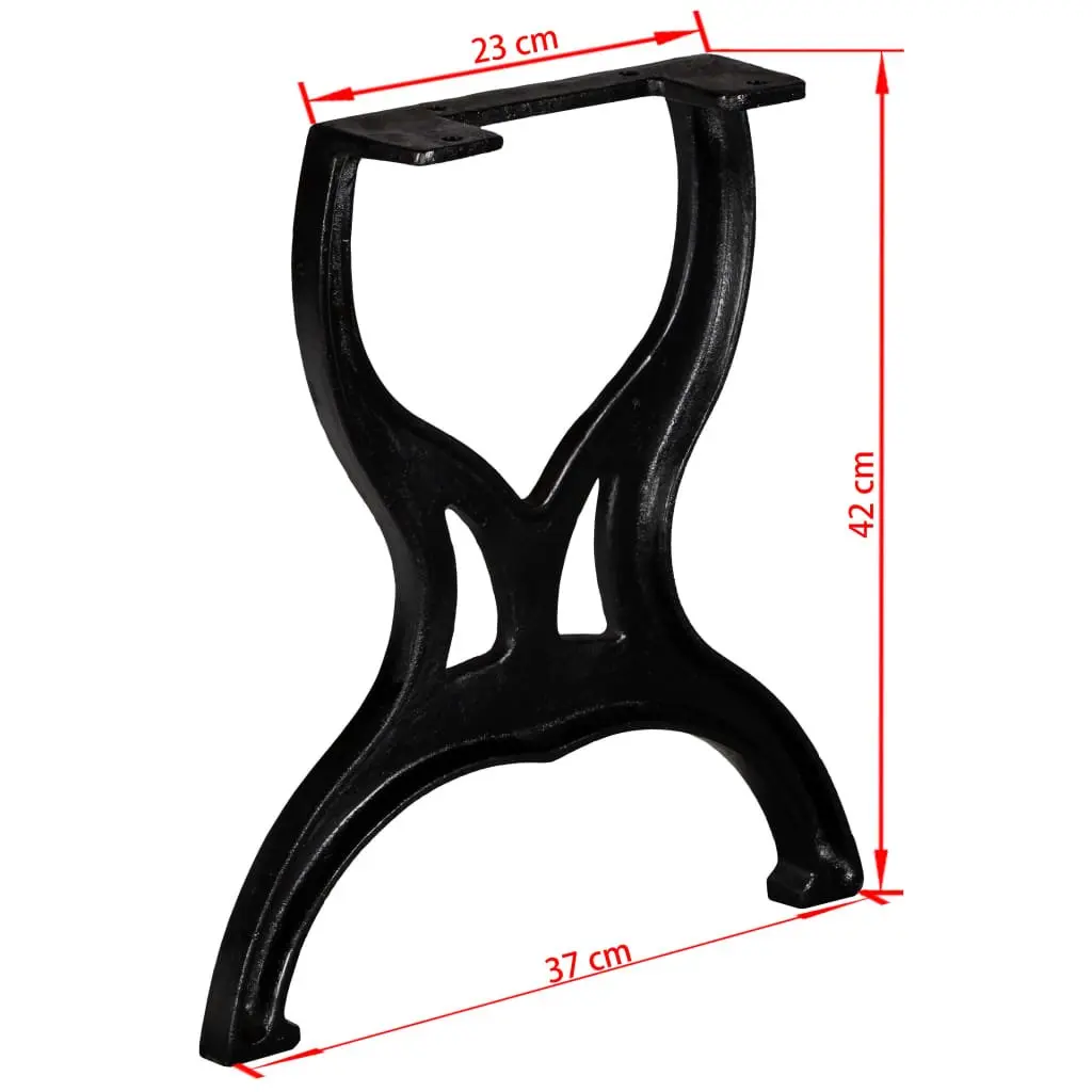 Bench Legs Cast Iron Black Industrial Style X-Frame 2 Piece