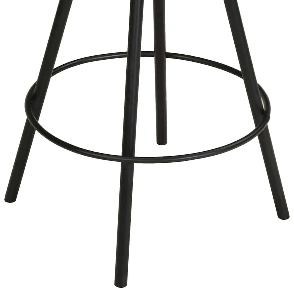 Bar Stools Leather Canvas Upholstered Industrial Style Brown Set of 4