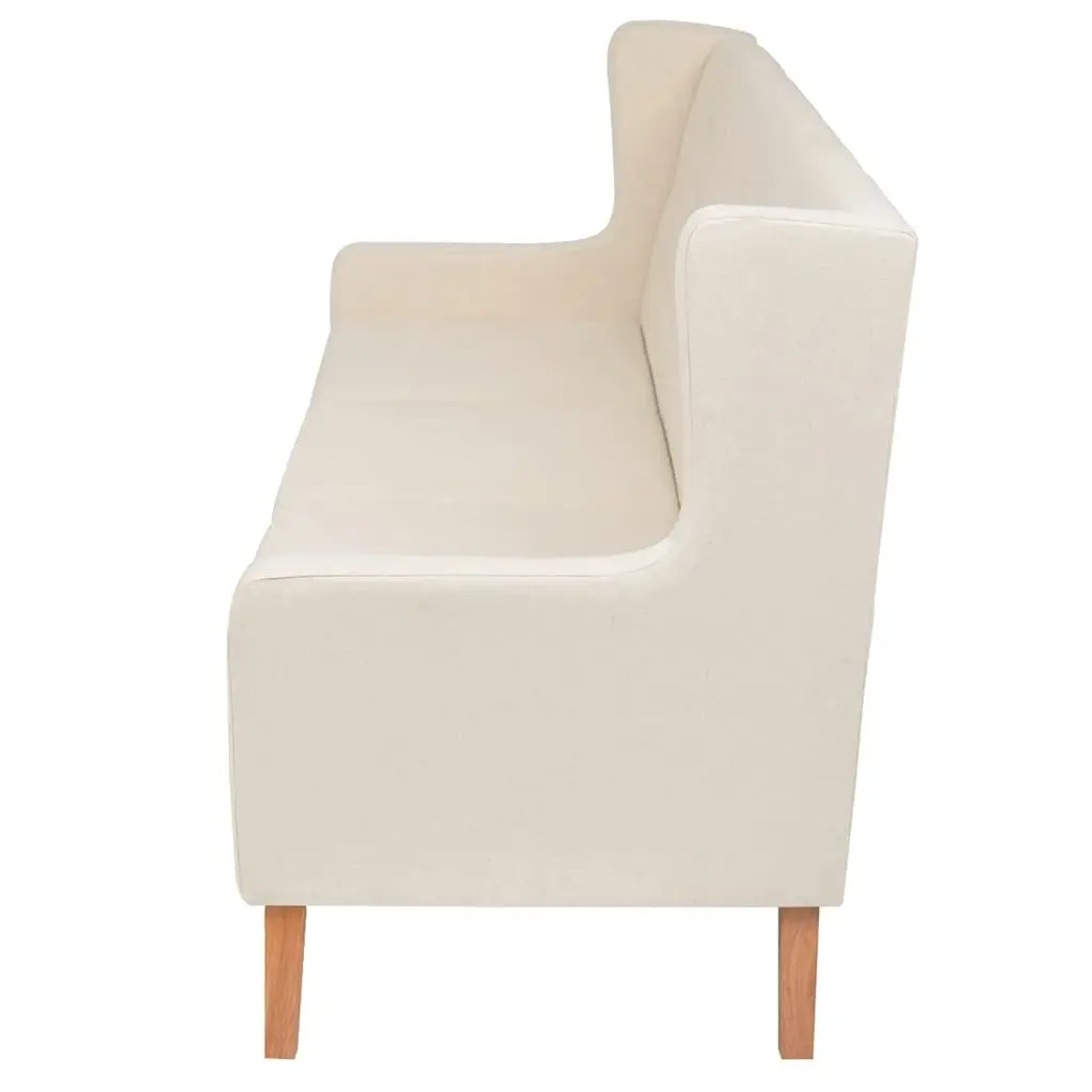 3-Seater Sofa with White Polyester Upholstery