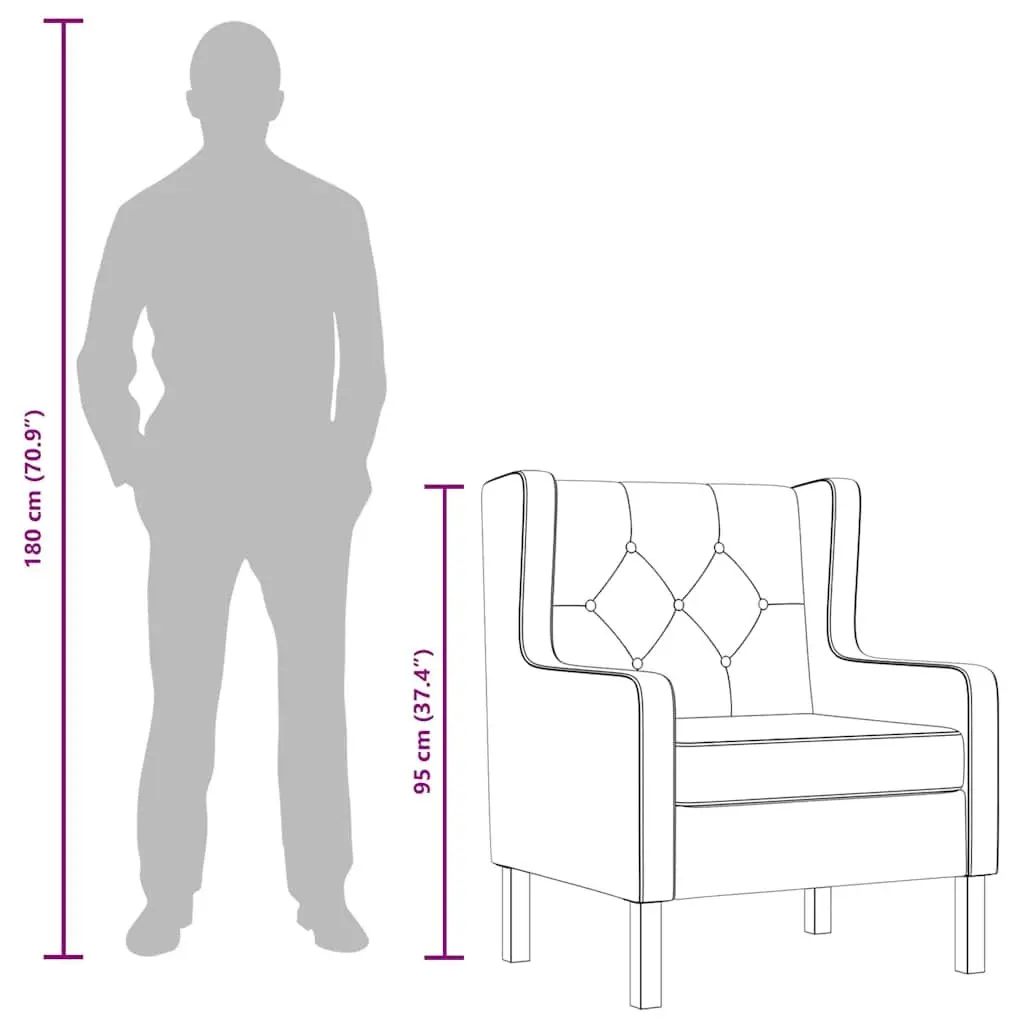 Grey Upholstered Armchair with Solid Wood Frame