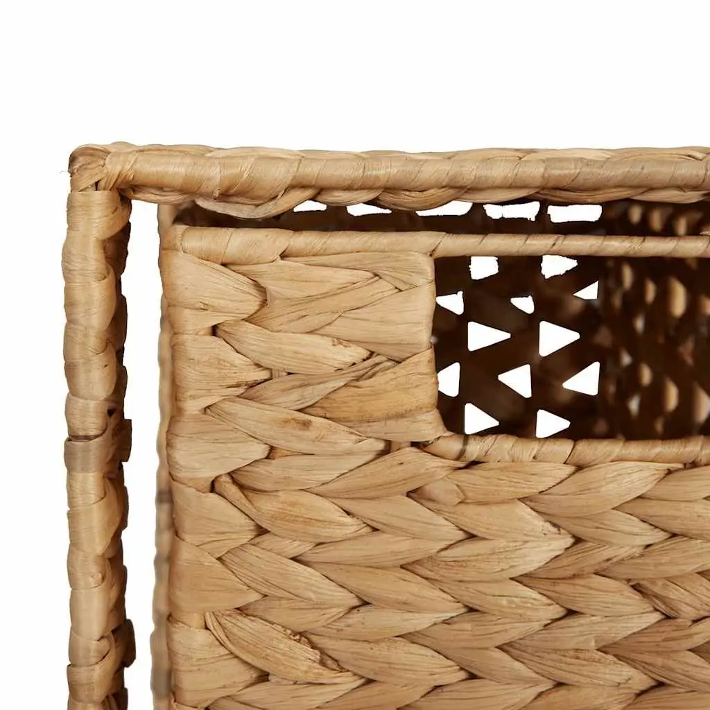 Storage Cabinet with 5 Baskets Brown Water Hyacinth Drawer Unit Rustic Style