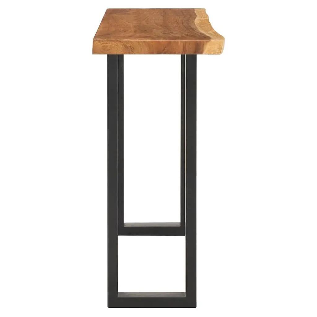 Solid Suar Wood Console Table with Steel Frame 110x35x75 cm