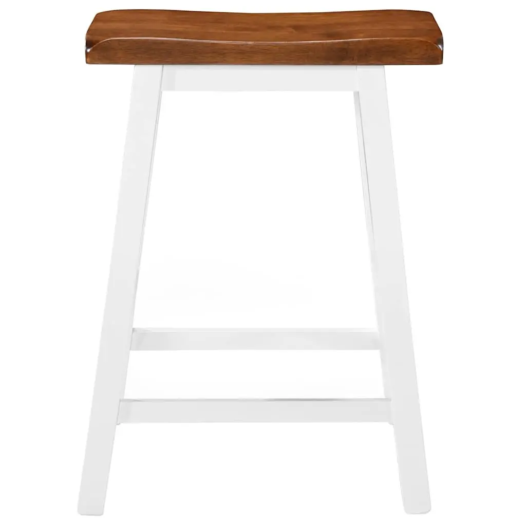 Solid Wood Bar Stools Set of 2 in Brown