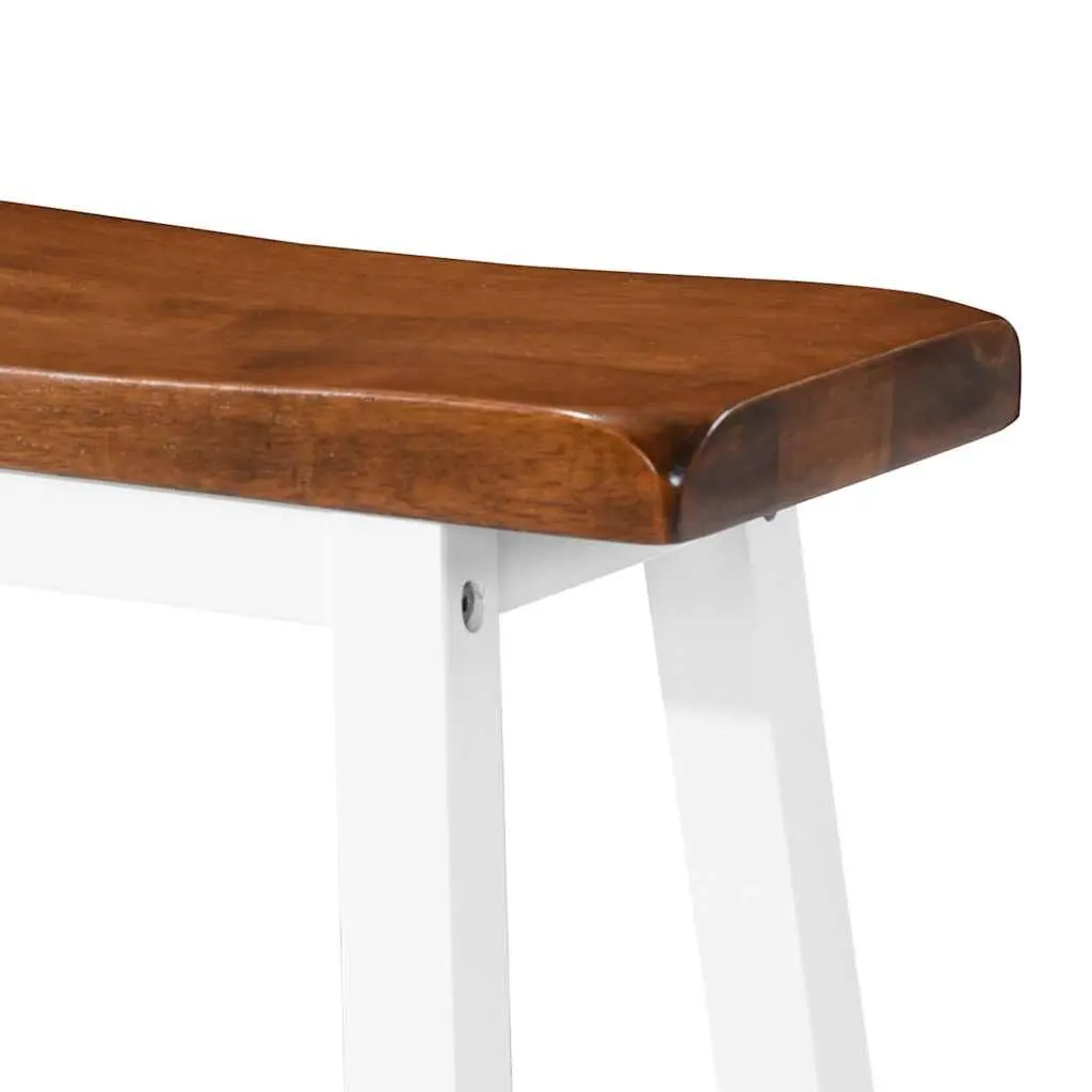 Solid Wood Bar Stools Set of 2 in Brown