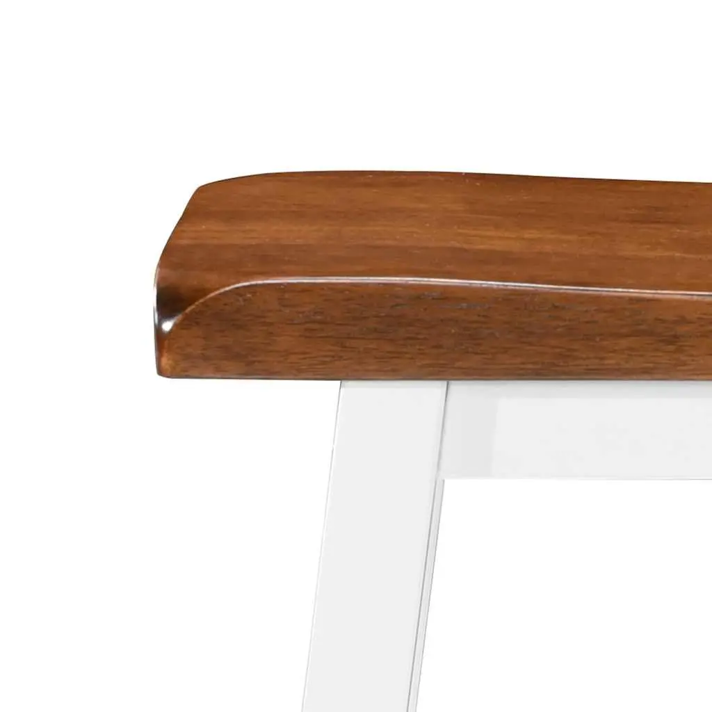 Solid Wood Bar Stools Set of 2 in Brown