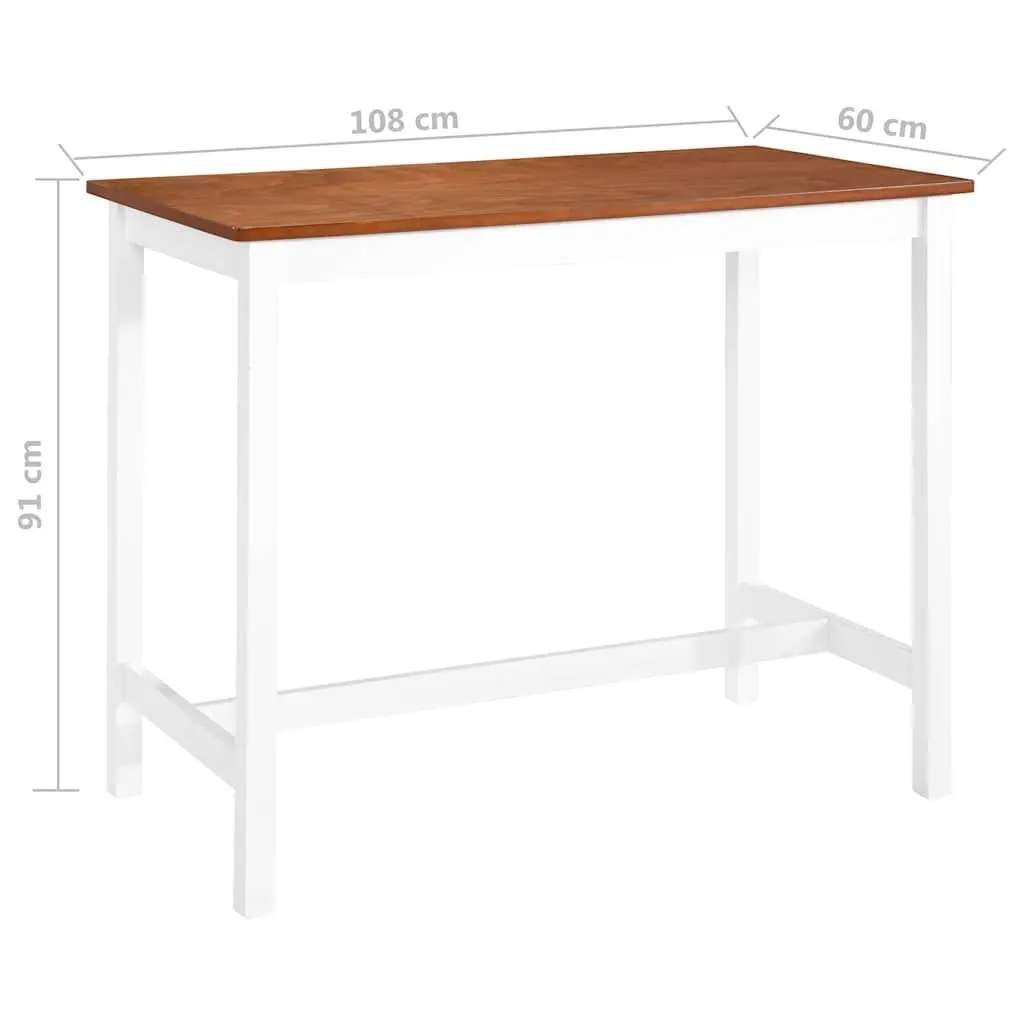 Brown Wood Bar Table and Stool Set for Dining