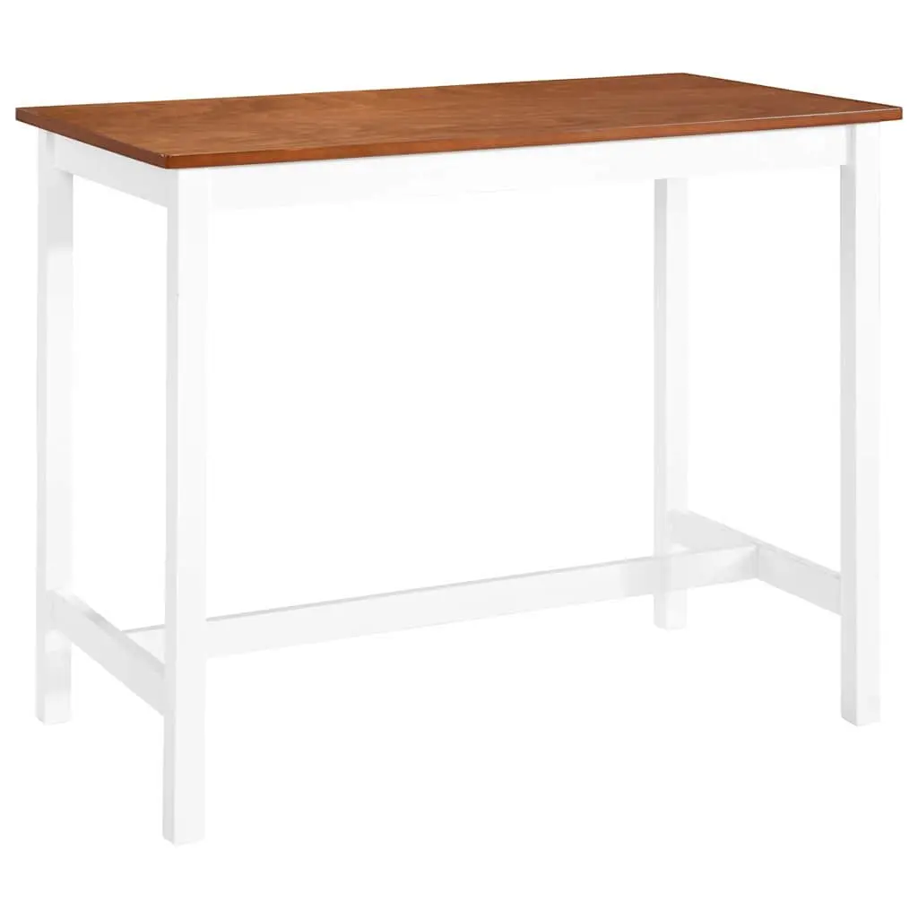 Brown Wood Bar Table and Stool Set for Dining