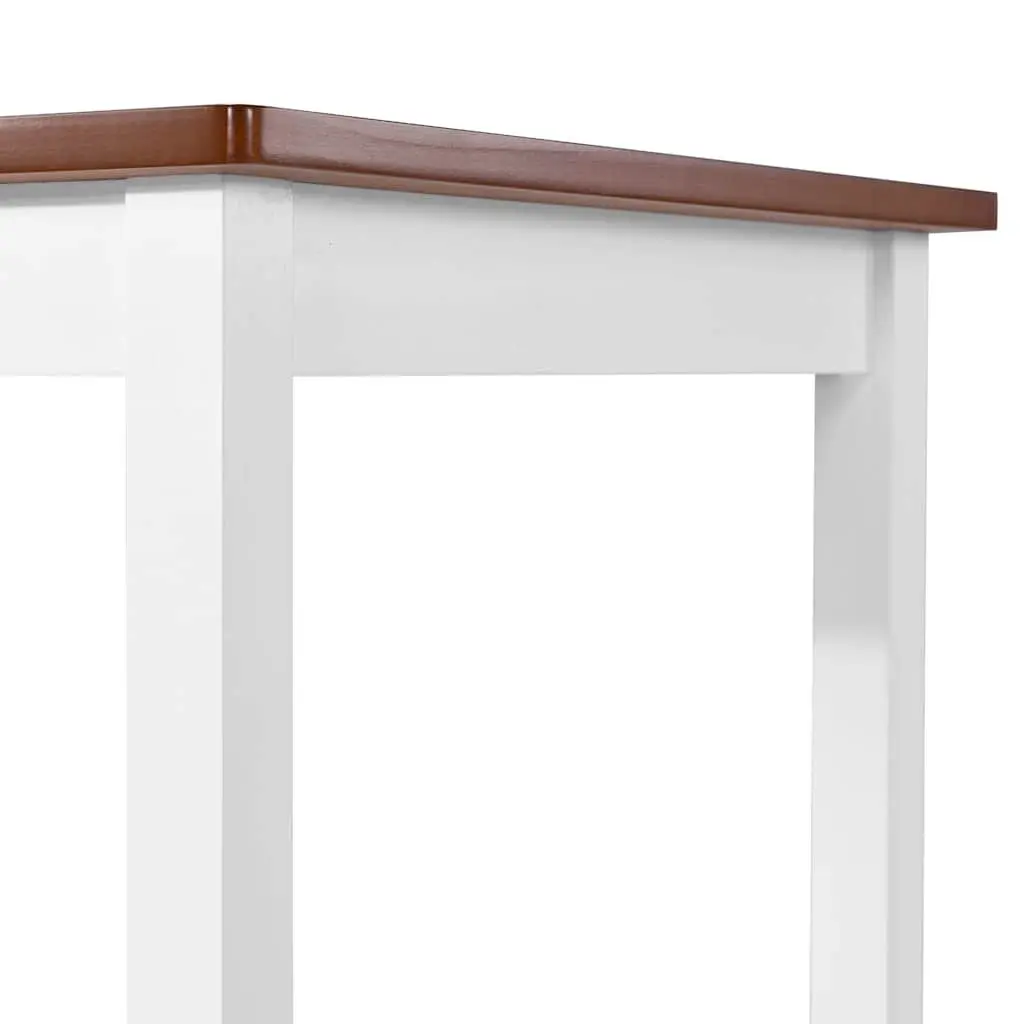 Brown Wood Bar Table and Stool Set for Dining
