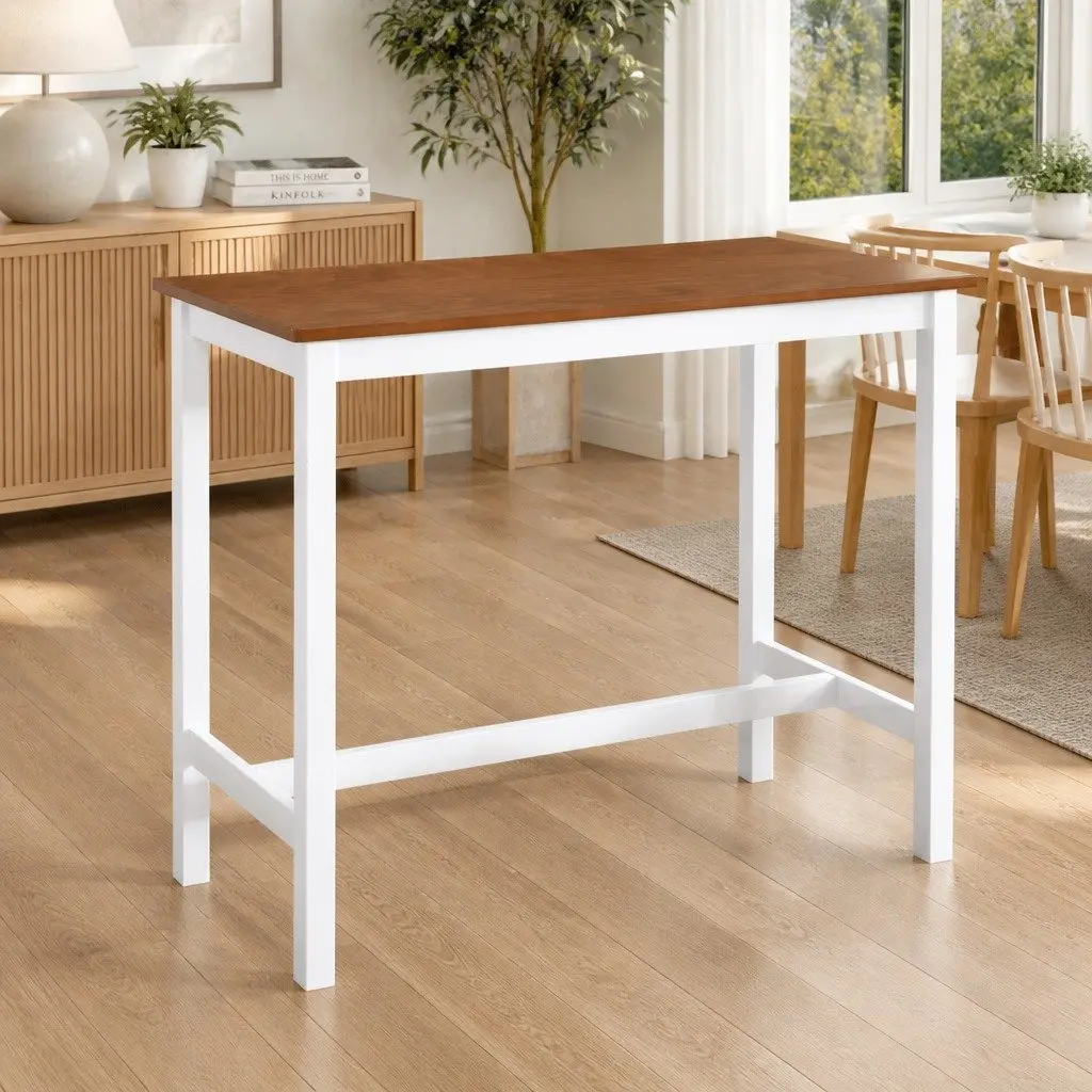Brown Bar Table with Solid Wooden Legs