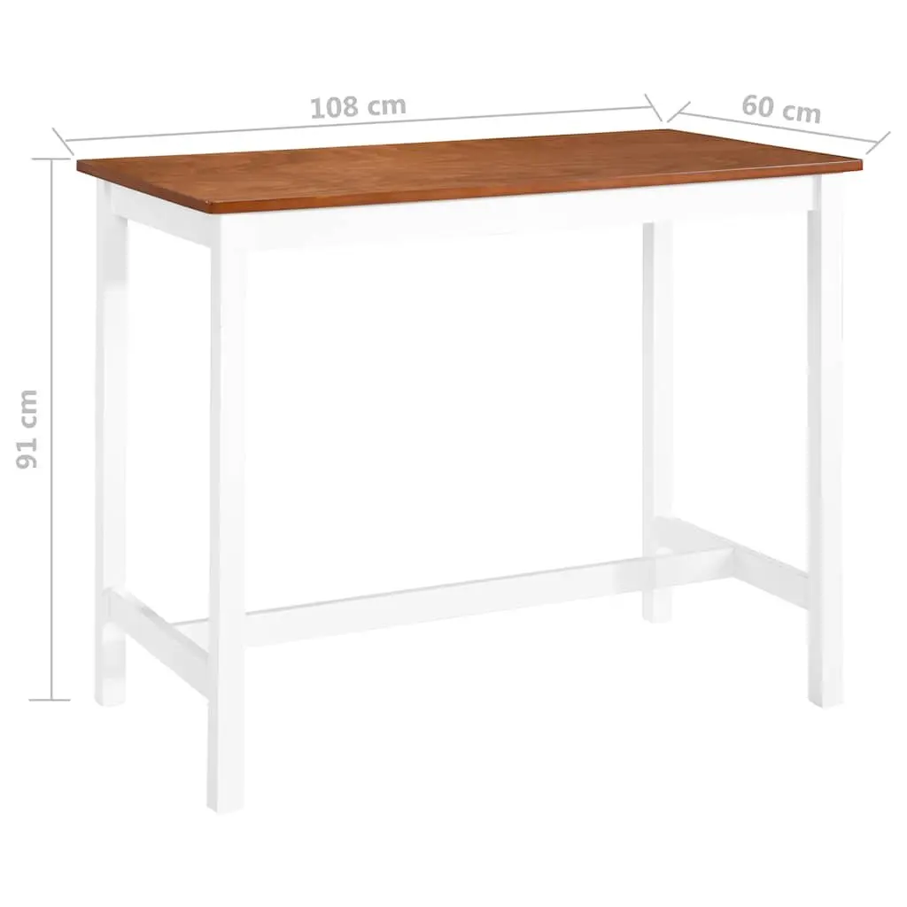 Brown Bar Table with Solid Wooden Legs