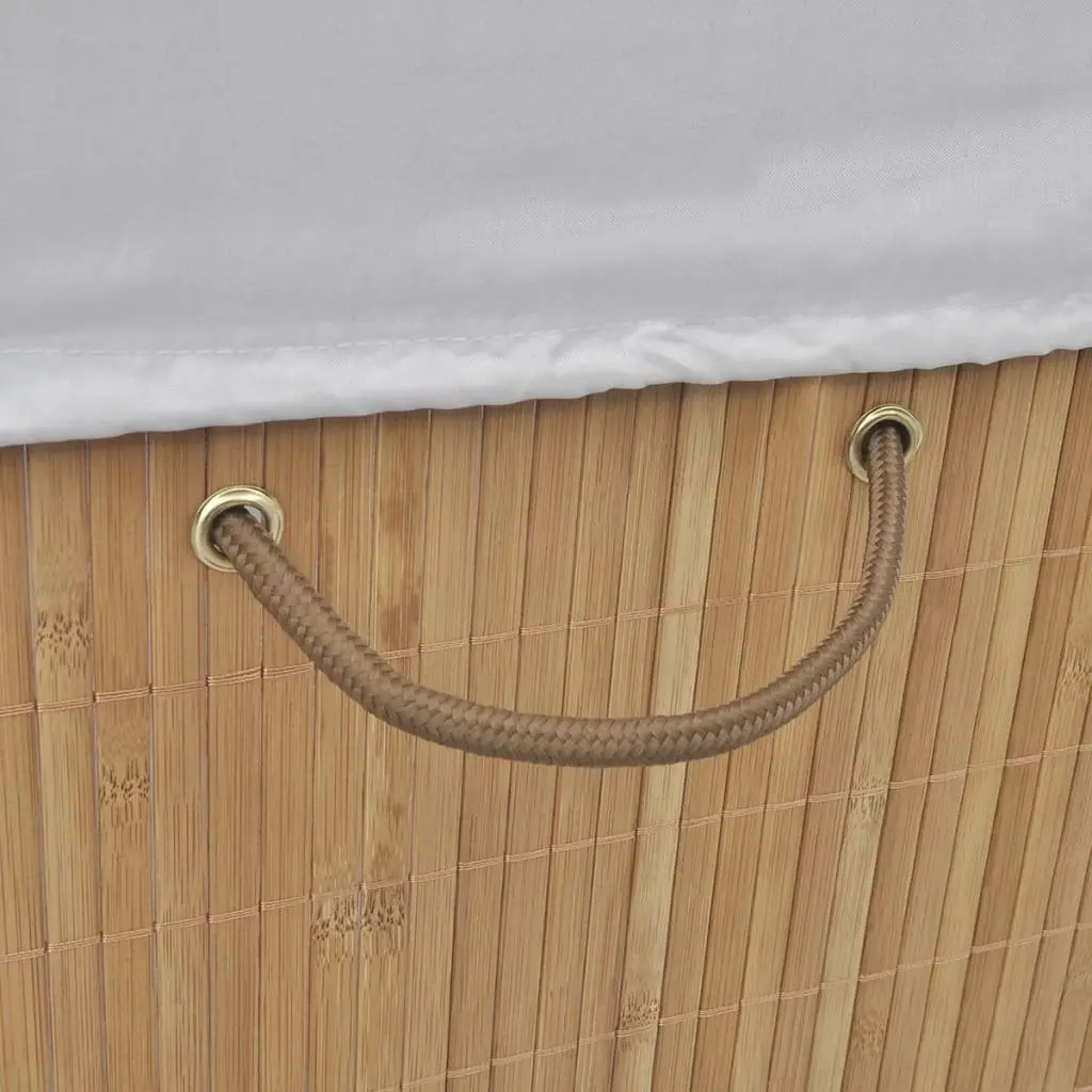 Rectangular Bamboo Laundry Bin with Handles