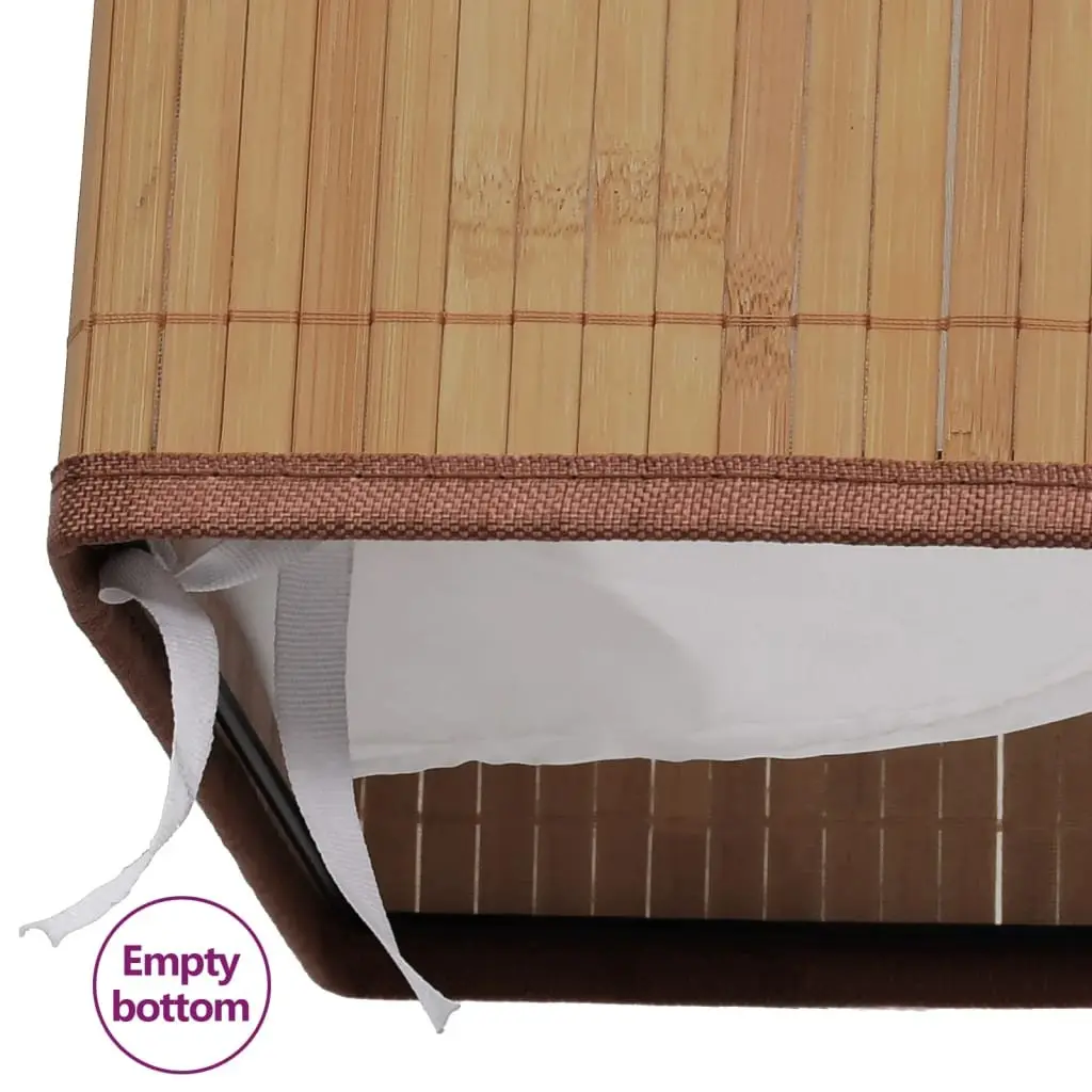 Rectangular Bamboo Laundry Bin with Handles