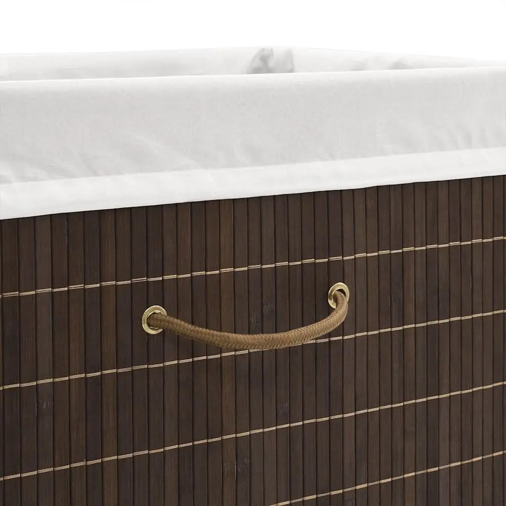 Brown Bamboo Laundry Hamper with Handles
