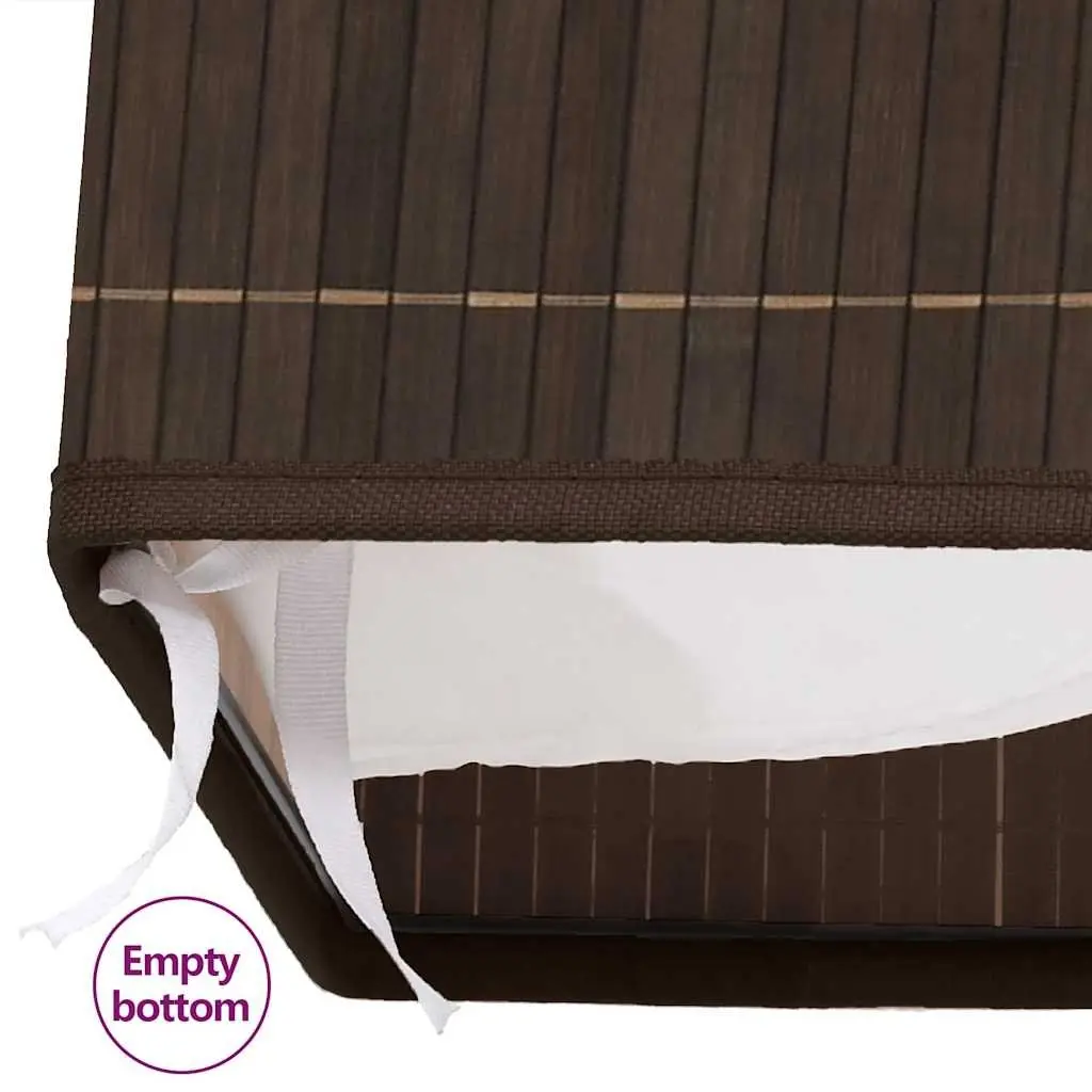 Brown Bamboo Laundry Hamper with Handles