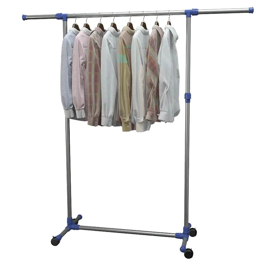 Adjustable Clothes Rack with Rolling Castors