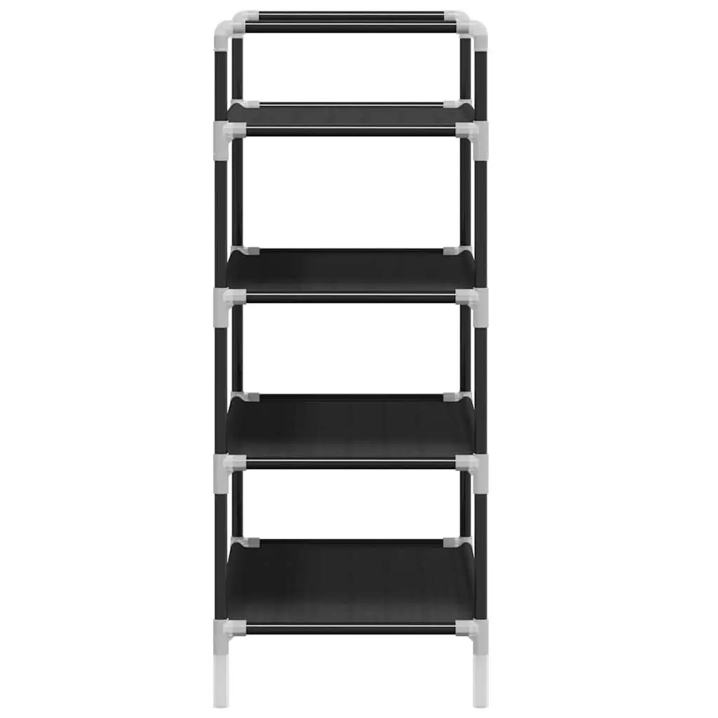 4 Shelf Black Shoe Rack with Metal Frame