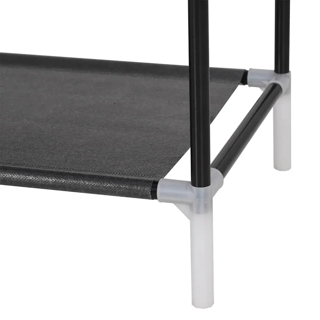 4 Shelf Black Shoe Rack with Metal Frame