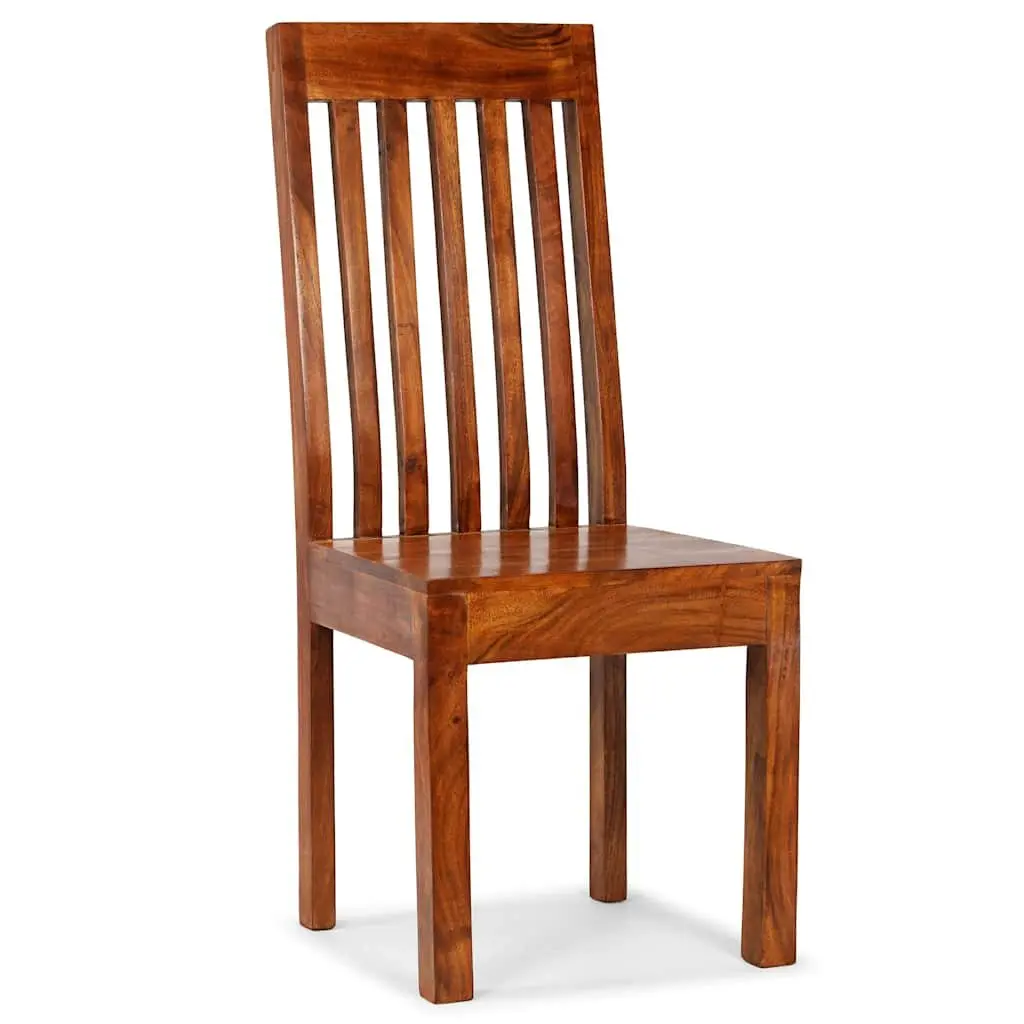 Solid Wood Dining Chairs 2 pcs Modern Kitchen Honey