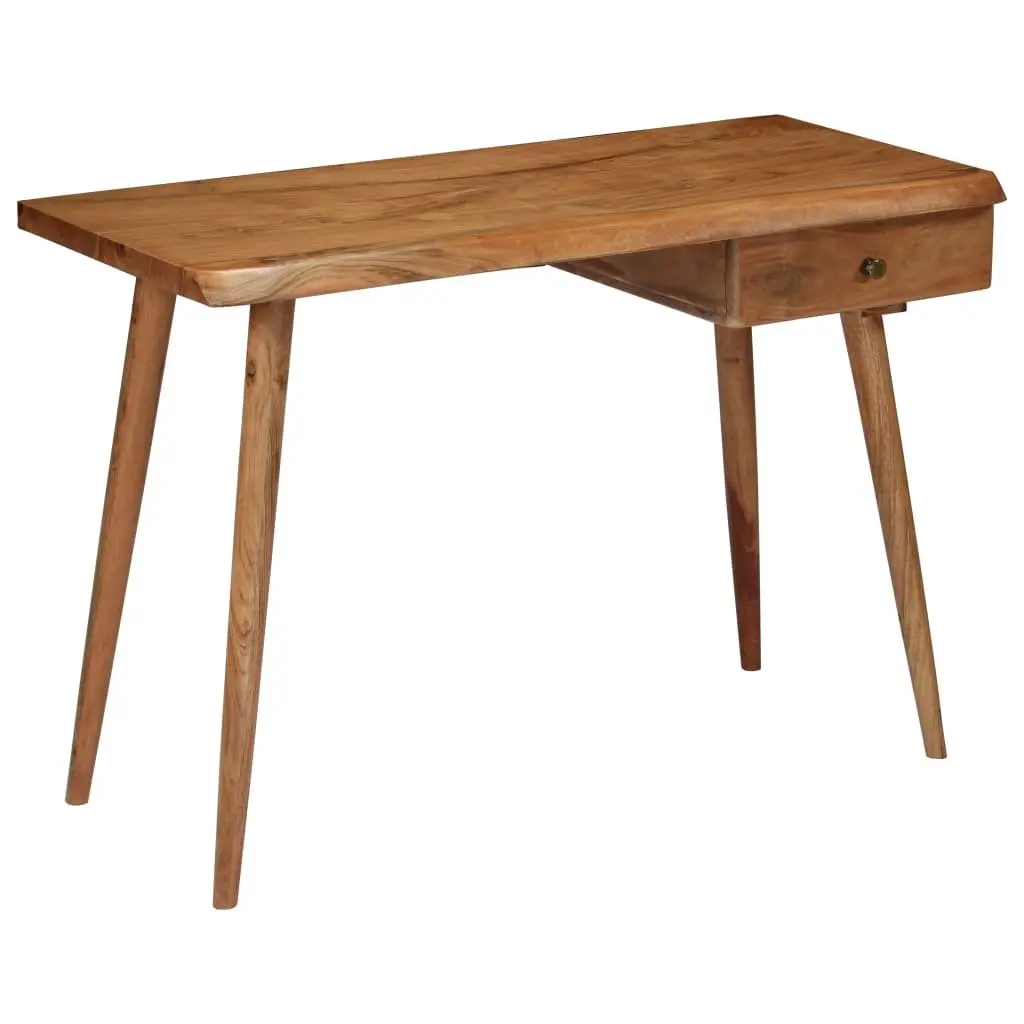 Solid Acacia Wood Writing Desk Rustic Live Edge Computer Table Home Office