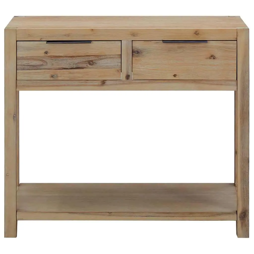 Solid Acacia Wood Console Table with Storage