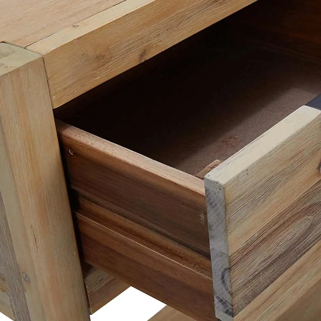 Solid Acacia Wood Console Table with Storage