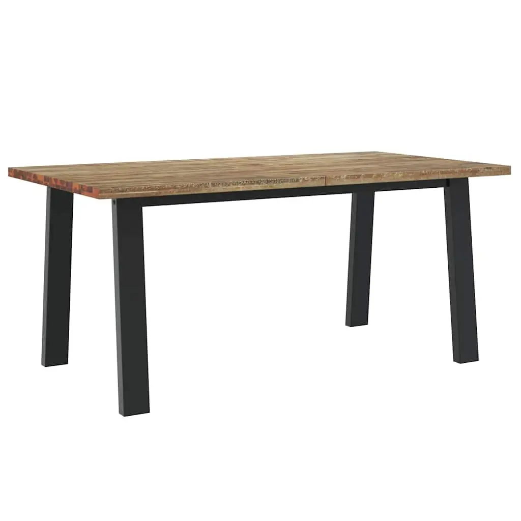 Solid Acacia Wood Dining Table 170x90x75 cm with Metal Legs