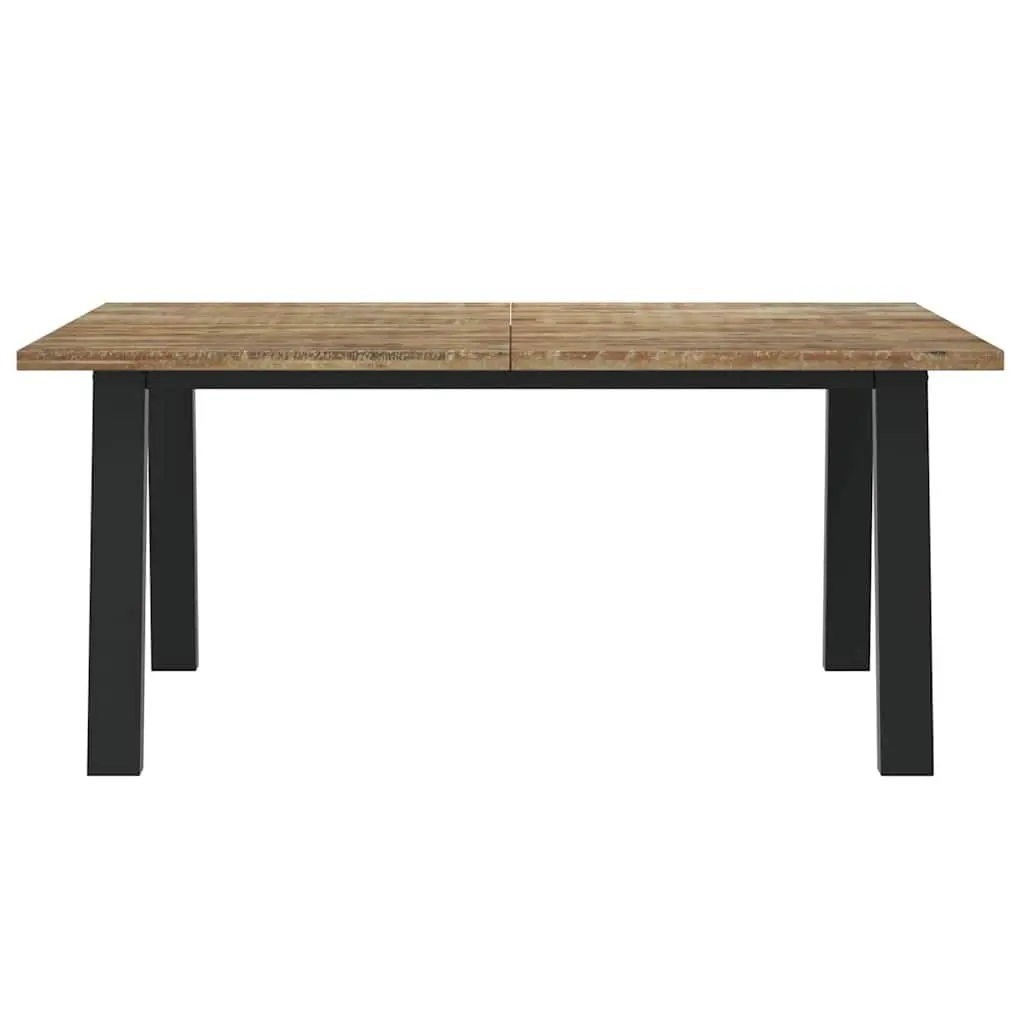 Solid Acacia Wood Dining Table 170x90x75 cm with Metal Legs