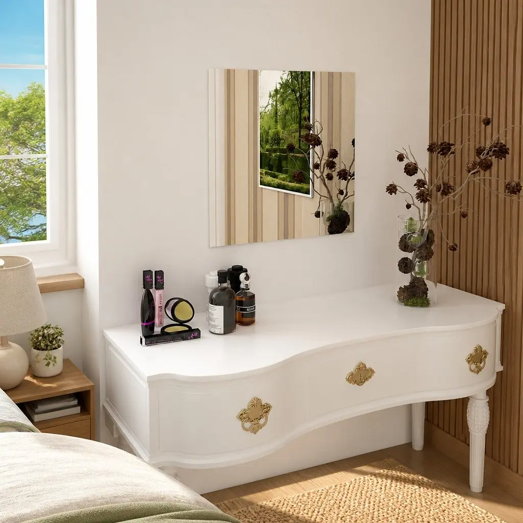 Square Glass Wall Mirror 50x50 cm Silver Finish