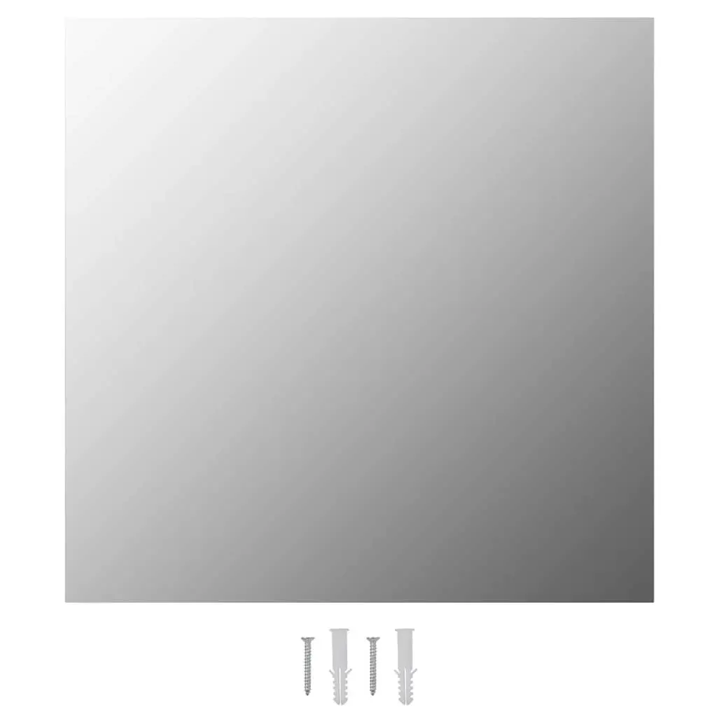 Square Glass Wall Mirror 50x50 cm Silver Finish
