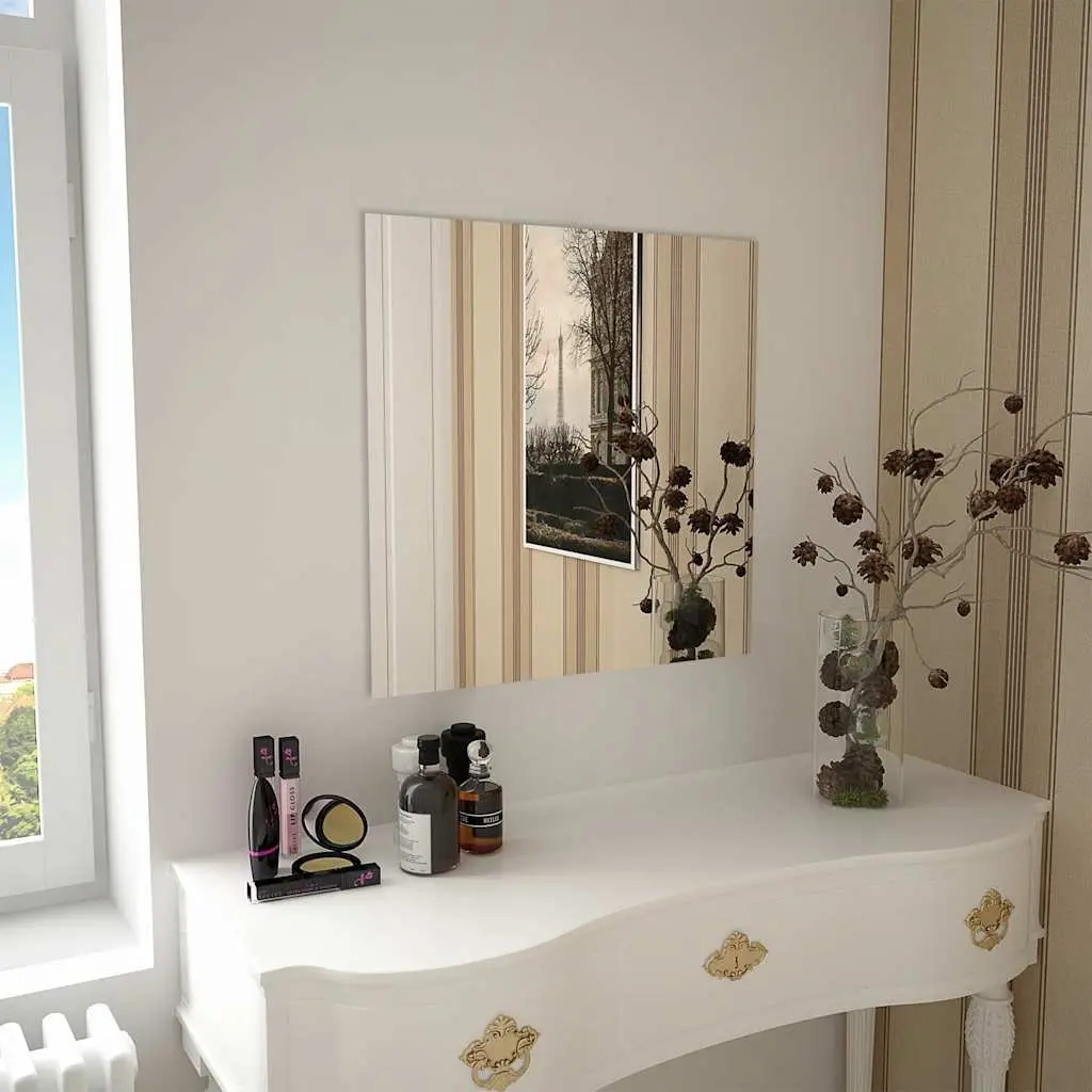 Wall Mirror Glass 60x60 cm Silver