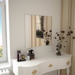 Stylish Square Wall Mirror 60x60 cm Silver Glass Decor
