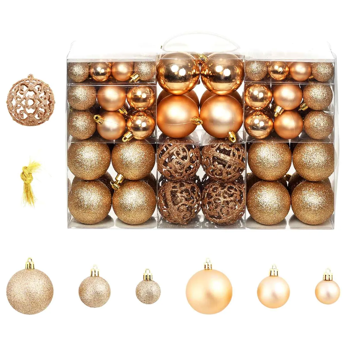 Shatterproof Christmas Ball Ornament Set 100 Piece