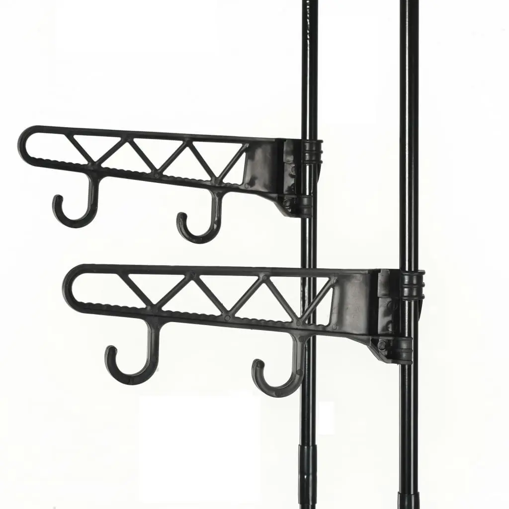 Black Clothes Rack with Non-Woven Shelves